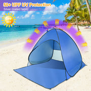 Pop Up Beach Tent Sun Shade Shelter Anti-UV Automatic Waterproof Tent Canopy for 2/3 Man with Net Window Storage Bag for Outdoor Beach Camping Fishing P