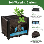 62.99IN Raised Garden Bed Planter Box with Trellis Wheels Self-Watering Vertical Raised Planter Box Crater for Climbing Plants Vegetable Vine Flowers