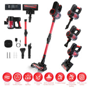 Cordless Vacuum Cleaner Lightweight Handheld Vacuum Upright Stick Floor Vacuum Battery Powered Mop with Lighting 2 Speeds 12000PA Suction 4 Tools Moun