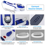 800W Handheld Electric Steam Anti-Scalding Anti Dripping Portable Iron Garment Steamer Fabric Clothes Laundry Steam Brush with 3 Adjustable Steam