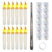 12Pcs Flameless Floating Candles LED Magic Hanging Candle Light Battery Operated Flickering Warm Light Window Candle With Magic Wand Remote for Hallow