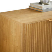 Fluted Sideboard Cabinet with 4-6 Doors and Wood-Grain Top