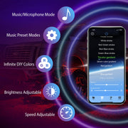 8 Pods RGB LED Rock LightsÊDC12V Car Neon Light Kit IP68 Waterproof Underglow Lights with Double Remote Controls Wireless APP ControlÊfor Jeep Truck U