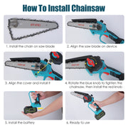 2-in-1 Cordless Pole & Mini Chainsaw, 21V 6" Brushless with Extension Pole & Auto Oiler