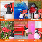 ElectricÊPaint SprayerÊHVLP Spray Painting Gun Handheld Painter with Different Spray Patterns 5 Nozzles 800ML Detachable Cup Flow Adjustable Length Ad