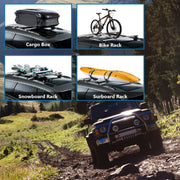 2Pcs Car Roof Top Crossbar Rack Aluminum Alloy Luggage Carrier Rack 330lbs Max Load w/Lock Fit Most Cars SUVs