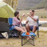 1Pc Foldable Camping Table Portable Picnic Table Lightweight Travel Desk with 2 Cup Holders Carrying Bag