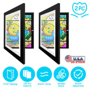 11.69x16.53in Kids Art Frame Front Opening Wooden Frame Artwork Display Storage Frame A3 Picture Frame Wall Display for Photo Art Projects Picture Chi