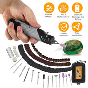 116Pcs 4V Cordless Rotary Tool Kit Power Rotary Tools with 5 Speeds 2000mAh Rechargeable Battery for Sanding Polishing Drilling Engraving Cutting Grin