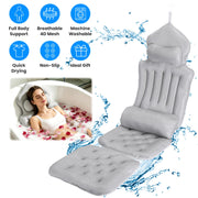 Full Body Bath Pillow with Lumbar Support & 4D Mesh