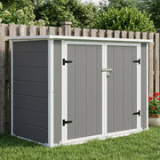 Resin Outdoor Storage Shed with Hydraulic Lid & Ramp 4.6x2.4 FT