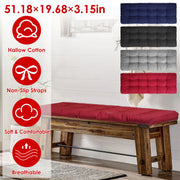 Bench Seat Cushion For Indoor Outdoor Furniture Non Slip Long Chair Cushion with Ties Strap  Swing Cushion 51.18x19.68IN For Garden Patio Balcony Entr