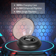 IPX5 Waterproof Unilateral Wireless Earbud Mini In-Ear Headset Rechargeable with Built-in Mic Charging Case Sweat Resistant Earphone