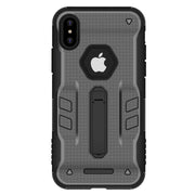 Rugged Phone Case for iPhone X Drop-protection Phone Case with Kickstand Heavy Duty Dual Layers Phone Protective Cover