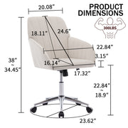 Ergonomic Office Chair with Memory Foam Cushion Corduroy Upholstered Desk Chair Adjustable Swivel Rolling Chair 300LBS M