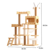 Cat Tree Tower 66.9" with Acrylic Capsules and Scratching Posts