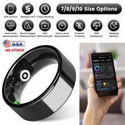 Smart Ring Health Tracker Fitness/Sleep/Stress/HRV Tracker with Charging Case Magnetic Charging Cable for Women's & Men Compatible with iOS & Android 7-