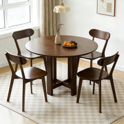 Solid Wood Dining Chair with Curved Backrest