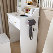 Vanity Desk Set with Lighted Mirror, 4 Drawers & Stool