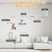 6-Piece Cat Wall Shelves Set – Shelves, Houses & Scratching Post