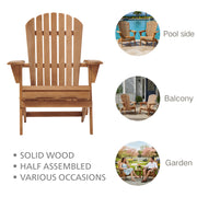 Folding Adirondack Chairs Set of 2 - Hemlock Wood Outdoor Seating