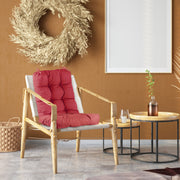 2Pcs Waterproof Rocking Chair Cushion Upper And Lower Back And Seat Sets with Non-Slip Ties Oxford Cloth Surface Polyester Filling Comfortable for Ind