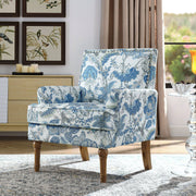 Floral Upholstered Accent Chair with Nailhead Trim
