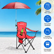 Camping Chair with Umbrella - Foldable Outdoor Chair 330lbs