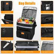 Rolling Cooler Bag with Wheels 35L Insulated Collapsible