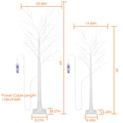 Lighted Birch Tree Artificial White Birch Twig Tree with 8 Warm White Lighting Modes for Wedding Party Christmas Holiday Festival Home Decoration