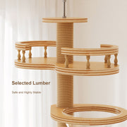 Floor-to-Ceiling Cat Tree with Adjustable Height & Sisal Post