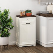 10 Gallon Tilt-Out Trash Cabinet with Drawer - Antique White