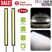 2Pcs LED Daytime Running Lights Car LED COB DRL Fog Lights IP45 Waterproof LED Strip Fog Day Driving Lamp Sticker for 12V Car Interior Exterior Use
