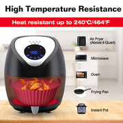 3Pcs Reusable Foldbale Air Fryer Silicone Pot 464¡F Heat Resistant Round Replacement of Parchment Liners 3 Food Grade Baking Basket Pans for 4+Quart A