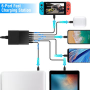 USB Fast Charger 45W 4-Port Fast Charging Station Type-C Wall Charger PD Adapter with 1 Type-C Port 3 USB-A Ports Fit for IOS Phone 13/iPad/Galaxy/Lap