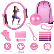 Pilates Ring Essentials Kit - 14-Piece Home Workout Set