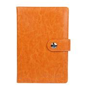 PU Leather Cover Notebook Memopad with Calendar World Map and Silk Ribbon