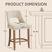 Counter Height Bar Stools Set of 2 with Cutout Back