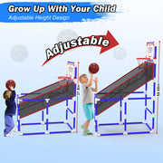 Kids\' Basketball Game Set with 2 Balls Adjustable Height Basketball Hoop Arcade Game Indoor Outdoor Toys for Boys Girls Aged 3-12