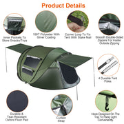 Pop Up Tent 5-8 Person Automatic Instant Setup Waterproof