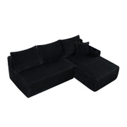96" L-Shaped Sectional Sofa with Chaise in Plush Corduroy