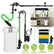 3-Stage External Canister Filter for Aquarium Fish Tank with 600L/H Flow Rate 35.4in Max Height 6W Easy Installation Silent