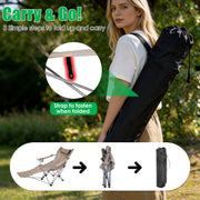 Reclining Camping Chair with Footrest – 4-Position Adjustable