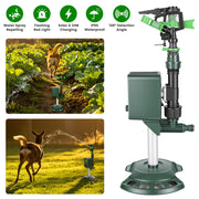 Solar Motion Sensor Animal Repellent Sprinkler with LED Light