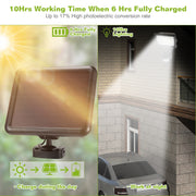 Solar Wall Lights 120 LEDs Flood Lights Outdoor 120¡ Motion Sensor Lamps 180¡Illumination IP65 Waterproof w/ 15.5ft Charging Cable for Garage Garden F