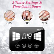 120W LED UV Nail Lamp with 3 Timer Setting Auto Sensor Rechargeable LED Gel Nail Dryer for Fingernail and Toenail Fast Polish Curing for Salon Home Pr