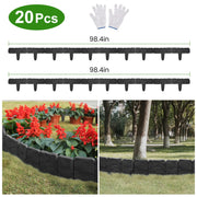 Plastic Garden Lawn Edging 20-Piece Cobblestone Effect