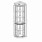 5-Tier Lighted Corner Curio Cabinet with Adjustable Glass Shelves