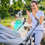 Portable Baby Stroller Fan Rechargeable Handheld Fan with Flexible Tripod Clip On Desktop Hanging Fan 3 Gear Speed 360¡ Tilt Head