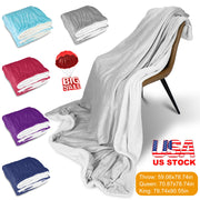 Fleece Throw Blanket Warm Soft Flannel Bed Cover Cuddly Cozy Sofa Travel Car Blanket with  Queen King Throw Size Optional
